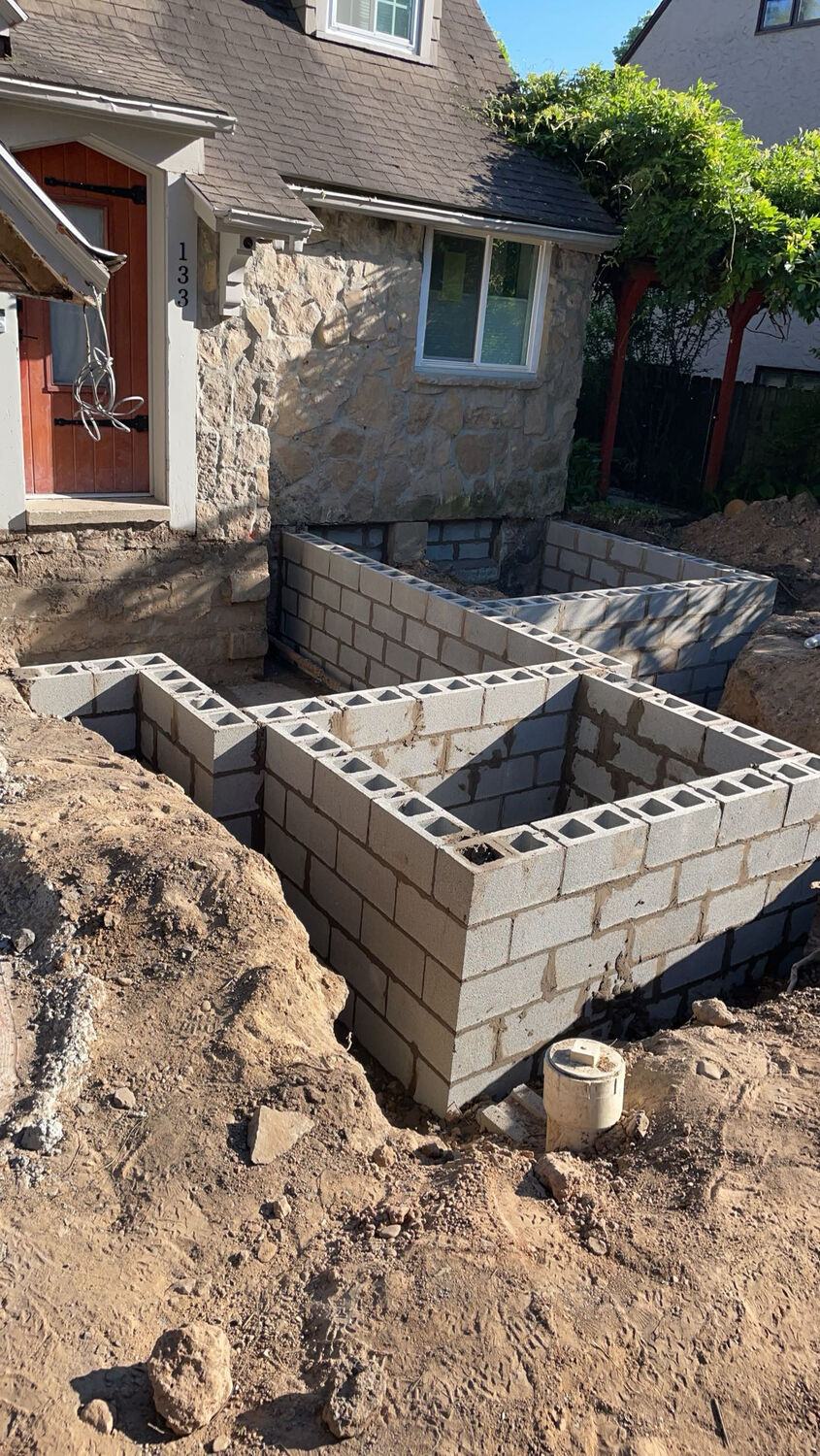 Blockwork — New block walls for a home addition by MST Construction