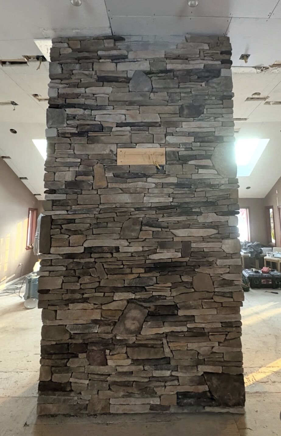 Stonework — Interior ledgestone feature wall by MST Construction